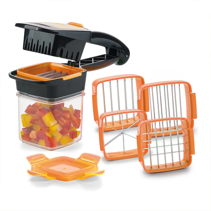 

Shredders & Slicers Stainless Steel 5-in-1 Dicer Fruit and Vegetable Cutter Multi-functional Vegetable Cutter Slicer Set