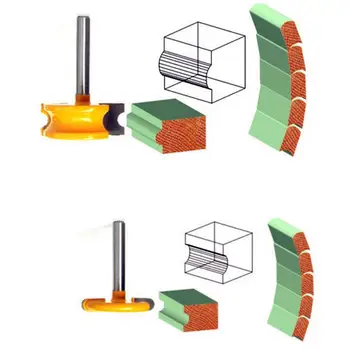 

2pcs/set Router Bit 1/4" Shank Mortise and Tenon Cutter Set For Woodworing