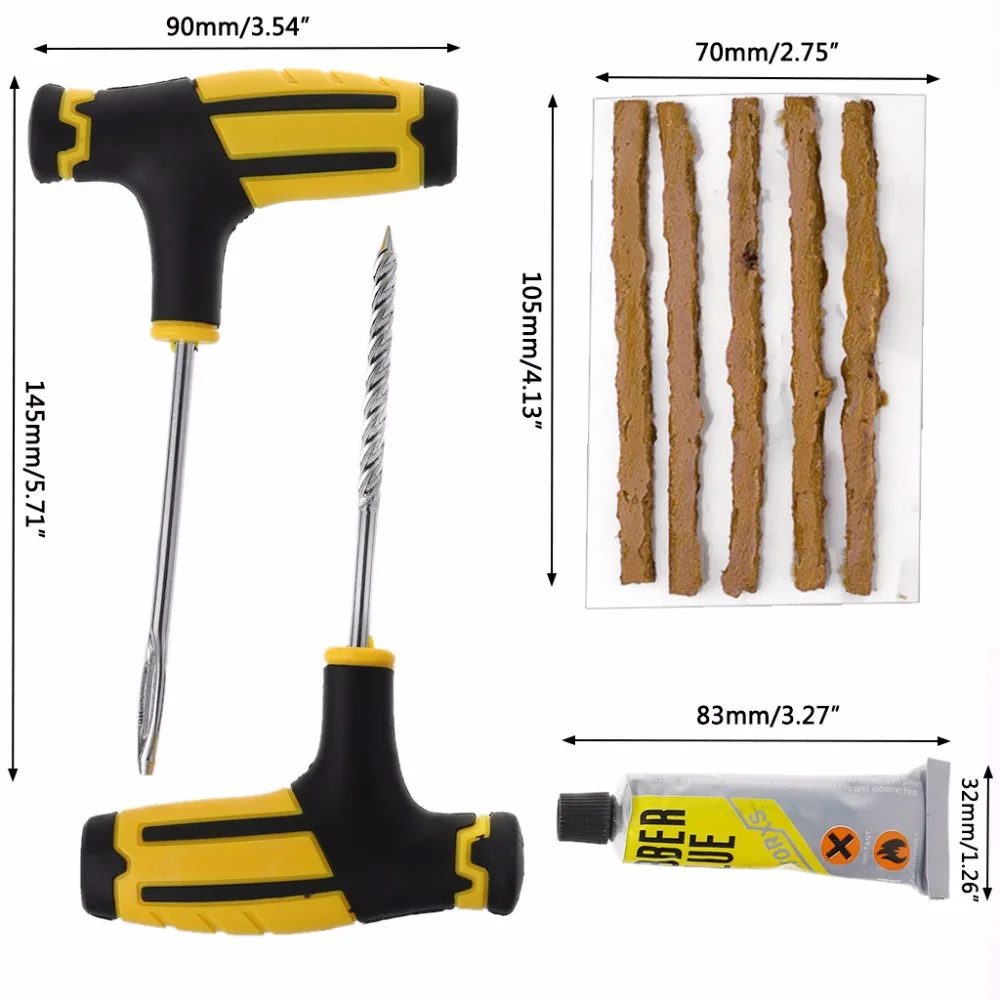8 шт./компл. автомобильный Мотоцикл Велосипед Авто бескамерный комплект для ремонта шин прокол заглушка авто мотоцикл ремонт шин инструменты C45