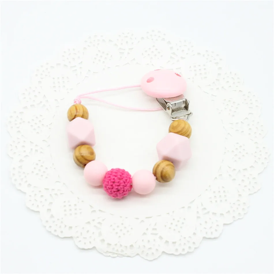 Personalized Silicone teething pacifier clips with Safe ABS beads Silicone pacifier chain Holder For Nipples baby chew toys Personalized Silicone teething pacifier clips with Safe ABS beads Silicone pacifier chain Holder For Nipples baby chew toys