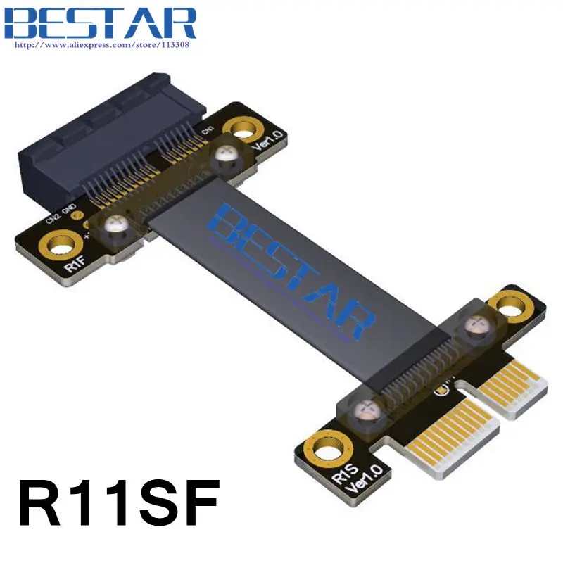 PCI Express Gen3 8G/bps Flex Relocate Cable 1ft 2ft PCI-E 1X to 1x Slot Riser Card Extender Extension Ribbon 10cm 20cm 30cm 60cm