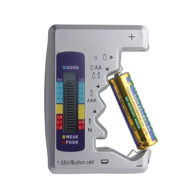 Цифровой тестер для проверки емкости батареи тестер для C/D/9 V/AA/AAA/1,5 V литиевая батарея источник питания измерительный прибор