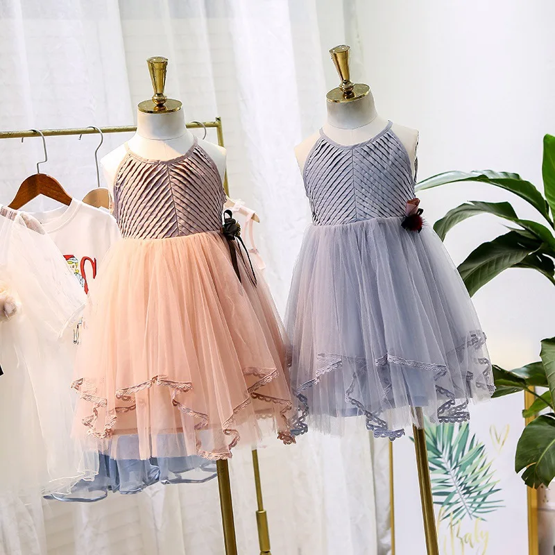 

6534 Flowers Goddess Embroidery Princess Baby Girl Dress Summer Party Wedding Kid Dresses For Girl Wholesale Baby Girl Clothes