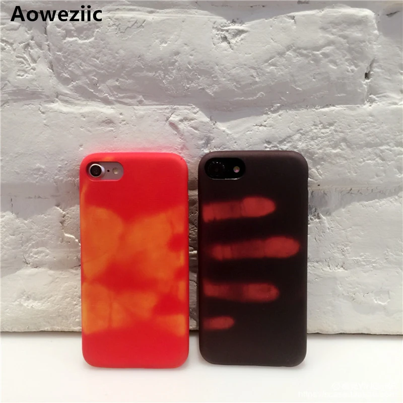 

Cool Thermal discoloration phone case for iphone76plus temperature of the temperature sensitive thermal sensors touch soft shell
