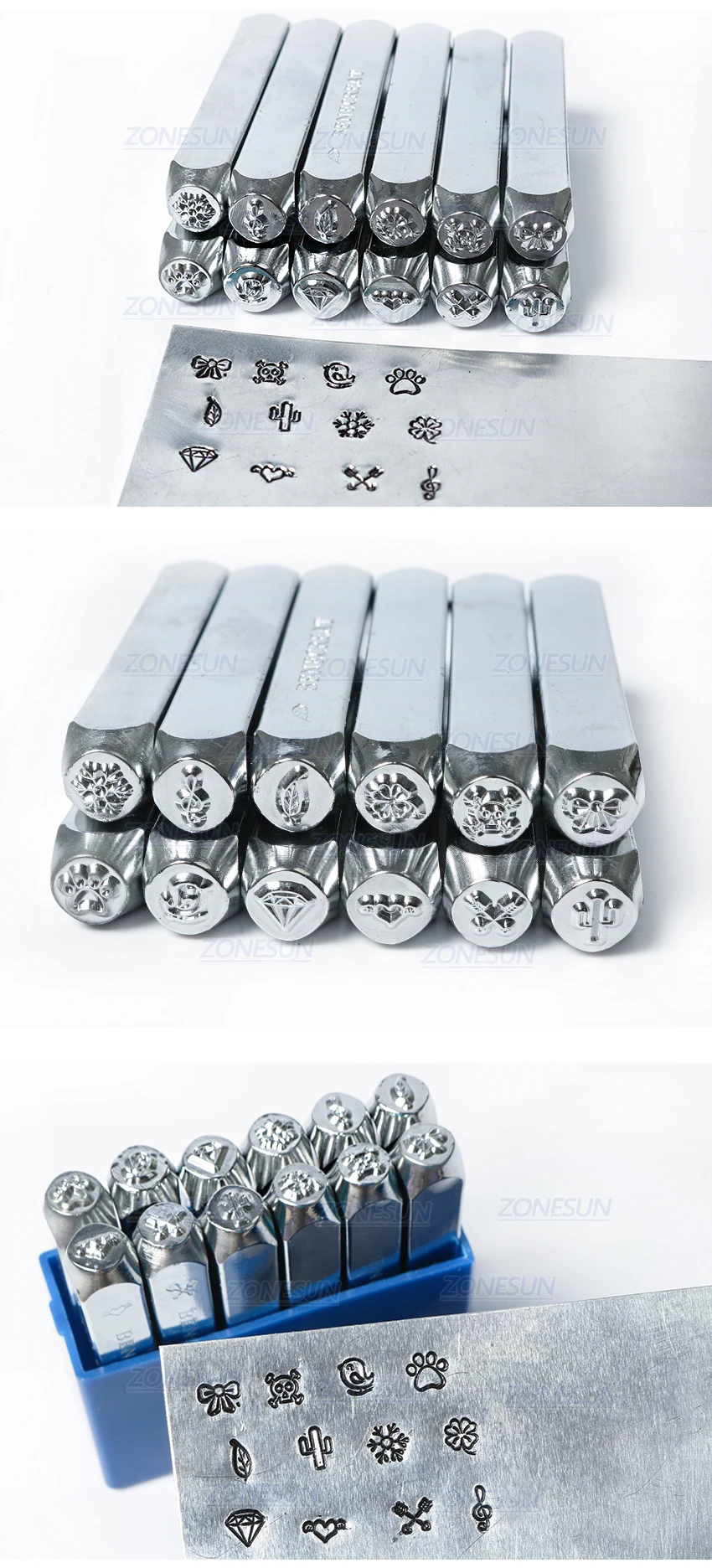 ZONESUN 4 шт. ювелирные изделия штамповка металла алфавит логотип стальные штампы плесень маркировка инструмент штамповки для Золотого кольца браслет ожерелье