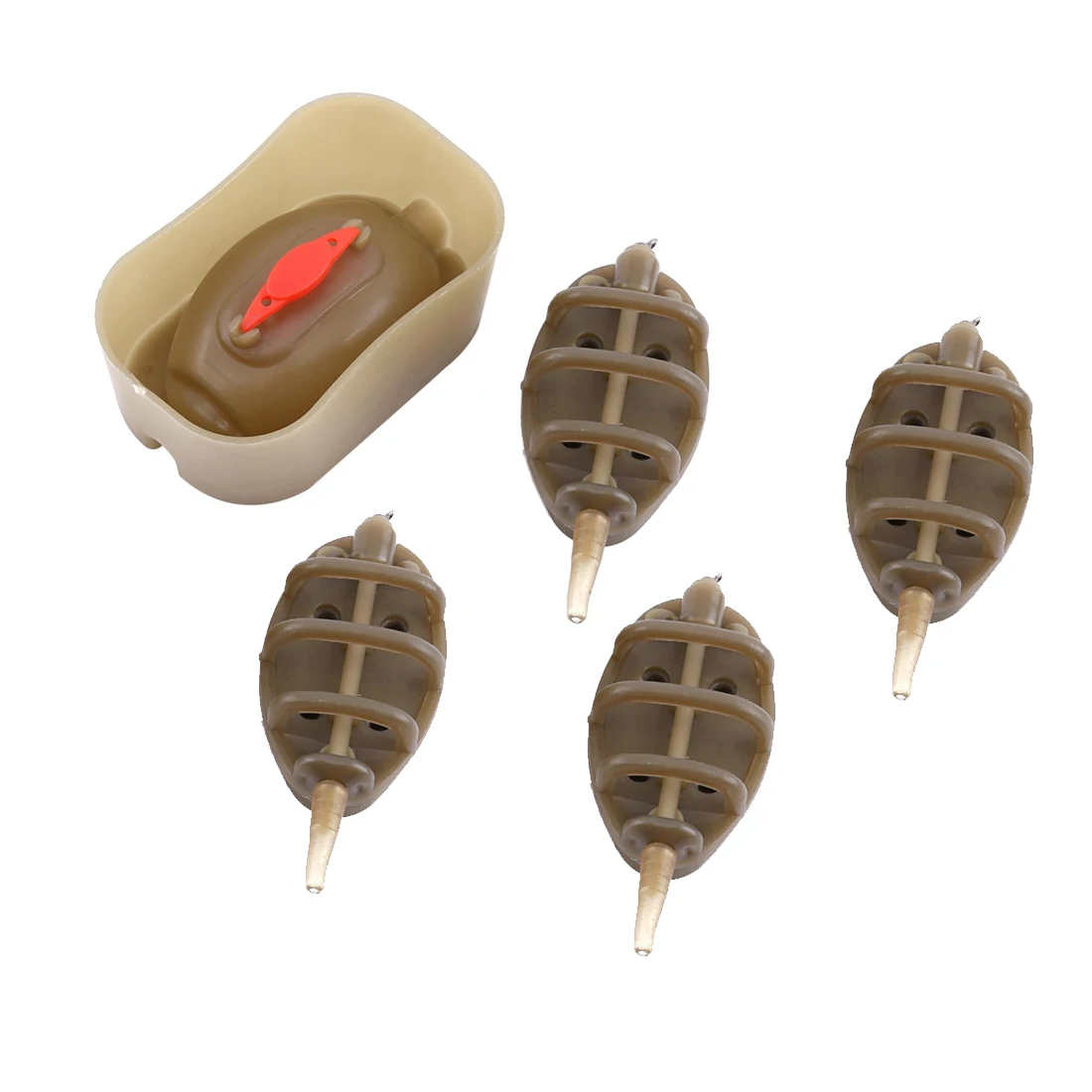 

Pro 4Pcs/Set Feeder Fishing Method Flat Fishing Troughs with Mould Carp Lead Sinker Fishing Feeding Trough Pesca