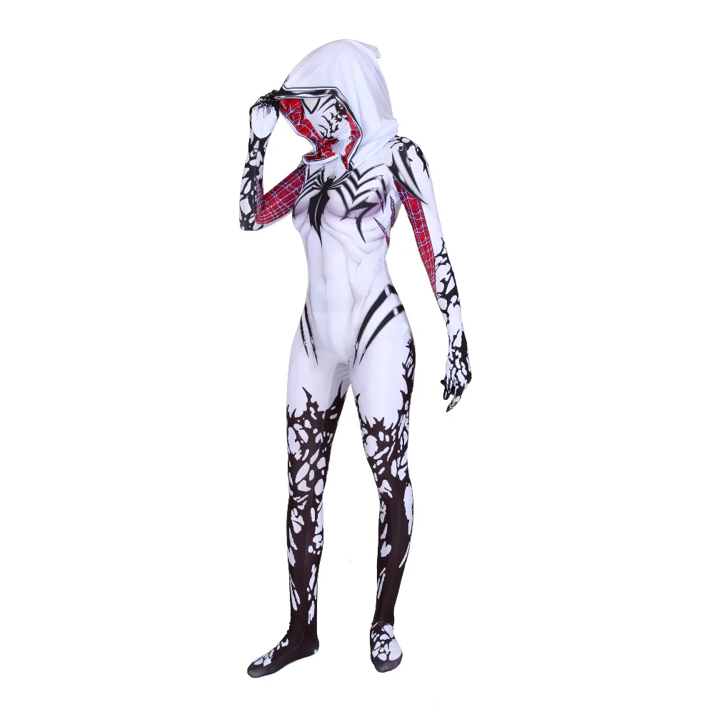 Костюм Человека паука Гвен Стейси Venom Zentai Comic Con Saints на Хэллоуин костюм для косплея