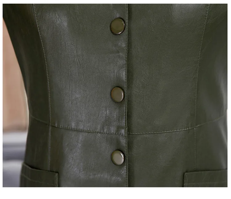 Middle Aged Women Winter Long Jacket Leather Coat Plus Size 6XL Fur Collar Jackets Elegant Women Padded Coat Button CH742 (11)