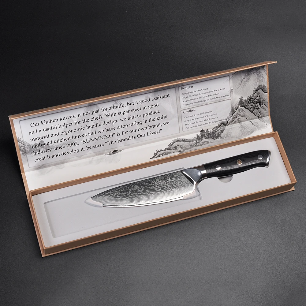 Sunnecko Premium 6," дамасский стальной нож шеф-повара японский VG10 стальной сердечник лезвие G10 ручка профессиональные высококачественные кухонные ножи