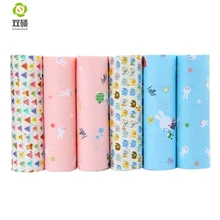 Shuanshuo мультфильм твиловая, хлопковая ткань, Лоскутная Ткань, DIY шитье квилтинга жир четверти материал для детской ткани 6 шт 40x50 см