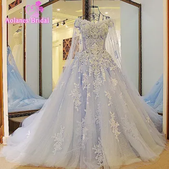 

Real Photo Vestido De Noiva Elegant Ball Gown Applique Long Train Wedding Dresses Pearls Flowers Tulle Bridal Wedding Dress 2017