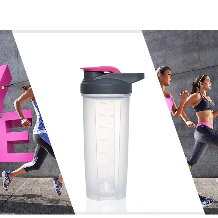 Soffe Frosetd шейкер для протеина, пластиковая Спортивная бутылка для воды, 500 мл, Bpa бесплатно, с крышкой, Handgirp, велосипедный тур, бутылки для напитков - Цвет: Розовый