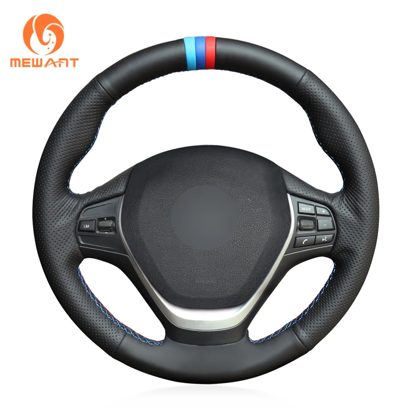 MEWANT черный кожаный чехол на руль для BMW F20 F21 F22 F23 F30 F31 F34 F32 F33 F36|Чехлы руль| |