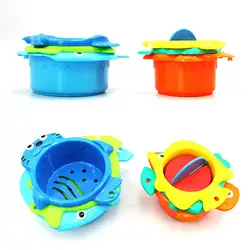 MrY 6 шт. набор игрушек для ванной Детские стопки чашки ванная комната Поплавок воды здания игрушки Душ подарок Ванна чашка-конструктор