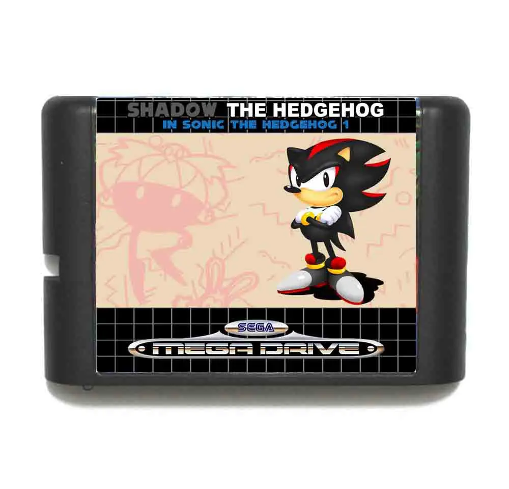 Shadow In Sonic The Hedgehog 1 16 bit MD игровая карта с розничной коробкой для sega Megadrive/Genesis