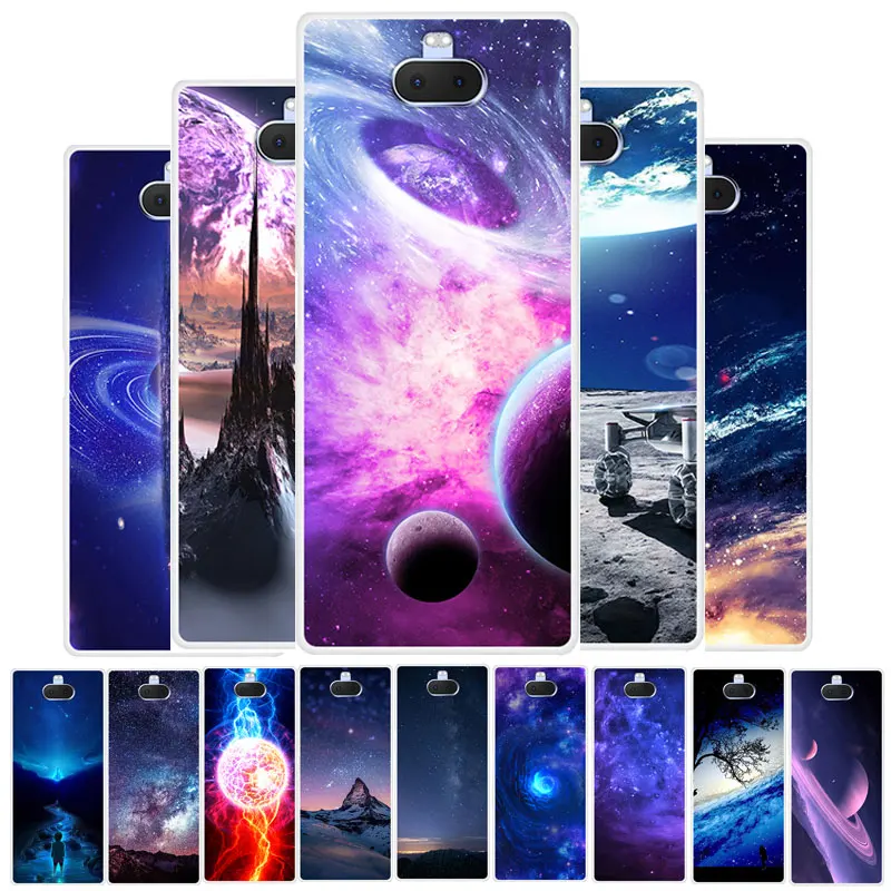 

For Sony Xperia 10 Case Silicon Space Star Phone Case For Coque Sony Xperia 10 Cover Soft TPU Funda for Sony Xperia10 i4193 6.0"