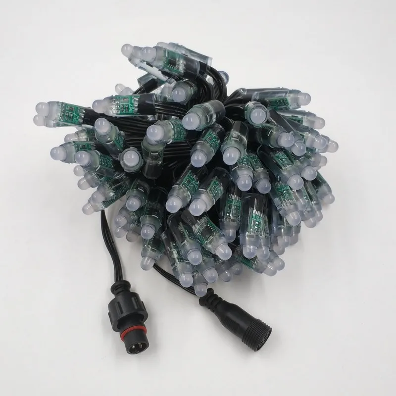 1000 шт. DC12V 100 узлов/шнур 18awg WS2811 пуля светодиодный пиксель черный провод ip68 С 13 5 мм/18