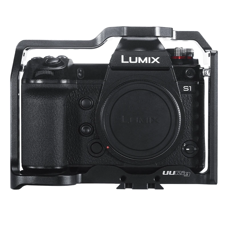 

UURig Extended Camera Cage Mount for Panasonic Lumix S1R S1, Protective Housing Video Vlog Cage Cold Shoe Mount 1/4 3/8 Arca
