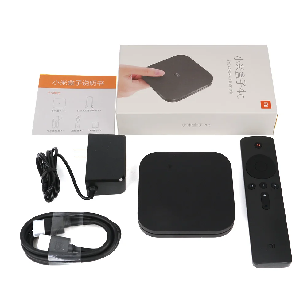 Оригинальная Xiaomi Mi коробка 4/4C Android tv Box 6,0 Amlogic Cortex-A53 четырехъядерный 64 бит 1 ГБ/8 ГБ 4K HDR tv BOX DTS-HD 2,4G WiFi HDMI