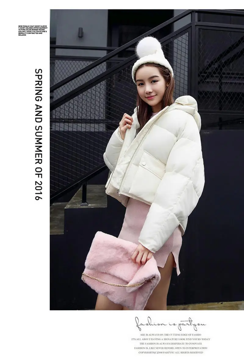 Зимние Модные женские куртки короткий дизайн милые хлопковые стеганые розовые пальто Повседневная теплая толстовки свободные ватные парки Casaco Feminino