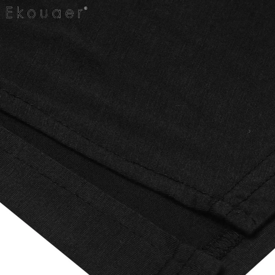 Ночная рубашка Ekouaer женская хлопковая с коротким рукавом|Ночные сорочки и пижамы|