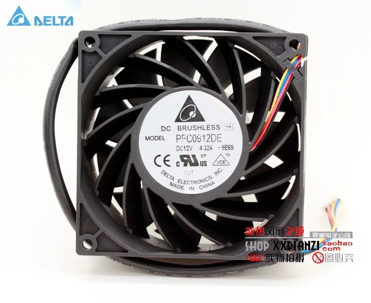 Вентилятор охлаждения для двухшарового сервера delta pfc0912de 9 см 90 мм 90*90*38 9038 9238 12 В