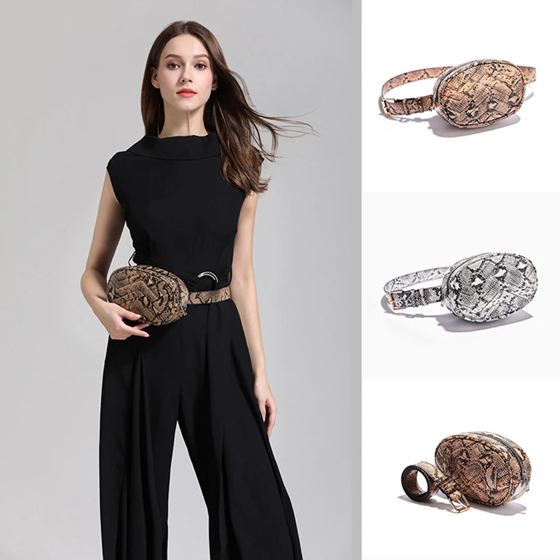 

Women Serpentine Waist Pack Leahter Fanny Pack Waist Bag Snake Skin Waist Belt New High quality Female Purse Shoulder Bags N50