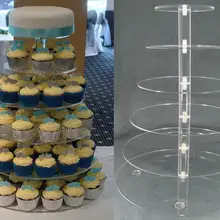 Горячая 6 ярусов круглая акриловая подставка для торта для свадьбы витрина из оргстекла кекс стенд украшения