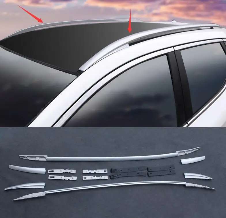 car styling Aluminum alloy Roof Rack Side Rails Bars Roof Racks a Pair