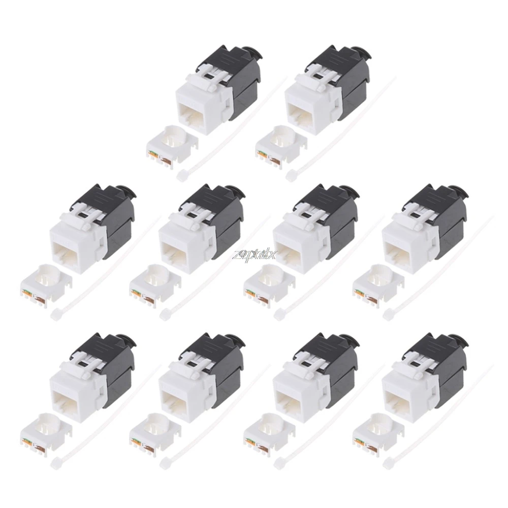 10 шт. Gigabit RJ45 CAT6 Keystone разъемы модули инструмент-Бесплатный соединительный кабель