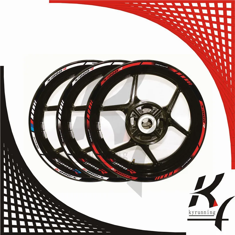 

12 X Thick Edge Outer Rim Sticker Stripe Wheel Decals For BMW S1000R 17''