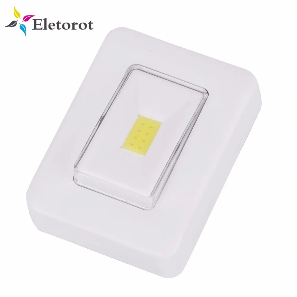 

Magnetic LED COB Switch Night Light AAA Battery Operated Cordless Under Cabinet Light With Magnet & Sticker For Garage Closet