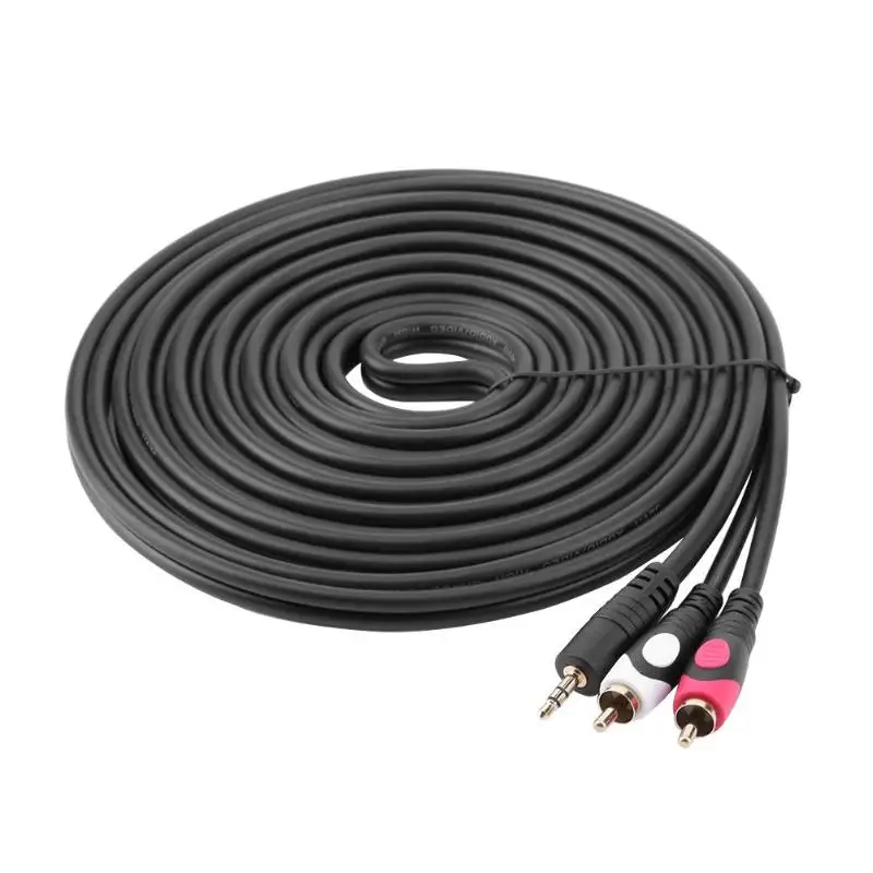 ALLOYSEED Gold Plated 5m 3.5mm Male to 2RCA Male Cable RCA Audio Cable for Computer