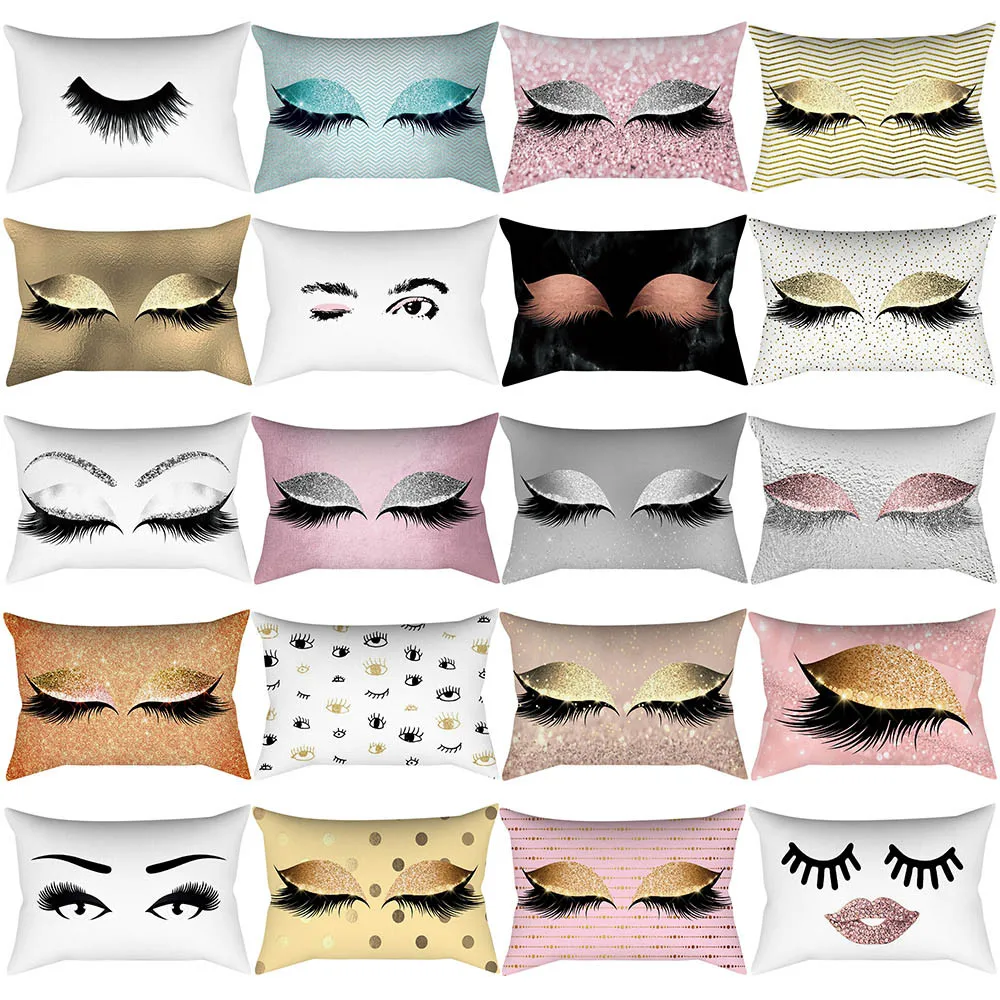 

Pillow Cover Eyelash Out Soft Velvet Cushion Cover Marble Pillow Case 30x50cm Kussenhoes Funda Cojin Housse de Coussin Cojines