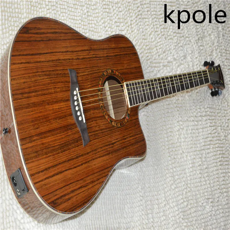 Kpole 41 "acoustic electric box guitar, black walnut wood. in Guitar