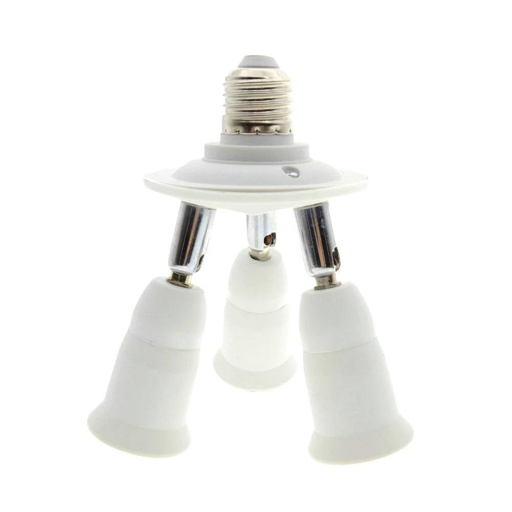 Adjustable 3 in1 E27 Base LED Bulb Holder Socket Splitter Light Lamp Bulb Adapter Holder 1 to 3