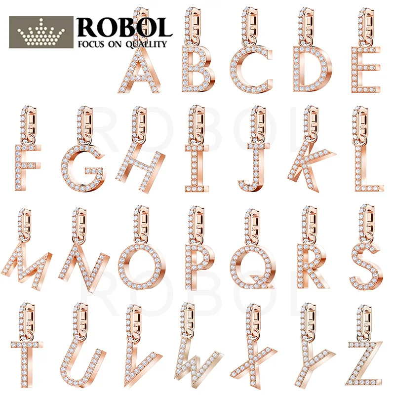 

ROBOL Original Brand Beautiful Jewelry SWA REMIX COLLECTION Variety Combination 26 Letter Bracelet Pendant Diy Bracelet