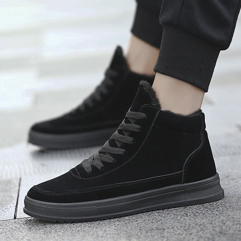 

Winter Warm Men Snow Boots High Top Fur Men'S Boots Fashion Velvet Men Boots Casual Men'S Shoes Plush