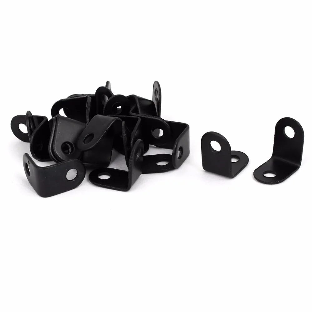 

UXCELL Hot Sale 16mmx10.5mmx16mm L Shape Metal Angle Brackets Corner Braces Black 20pcs