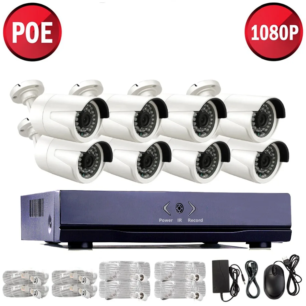 1080P 2MP (1920 x 1080p) PoE 8CH Network HD NVR Video Security