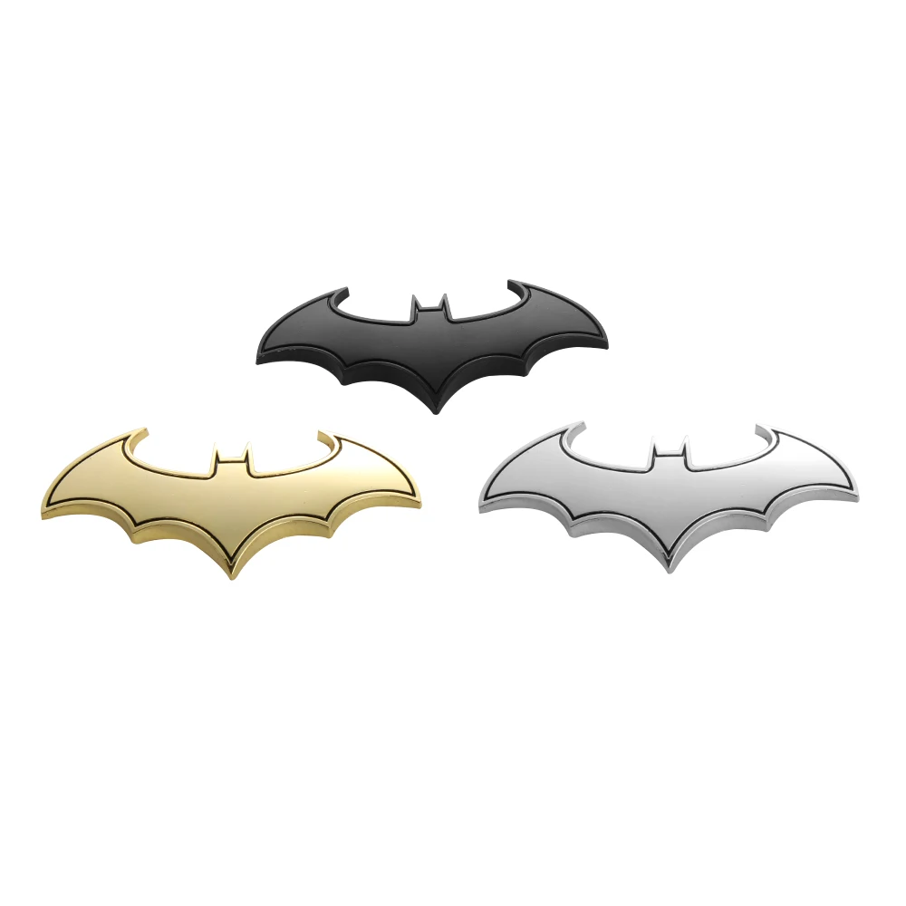 New Style 3D Metal Black Bat Auto Car Sticker Batman Badge Emblem Tail Decal