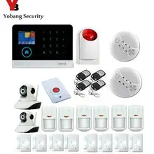 Yobang безопасности Голосовые подсказки WI-FI GSM сигнализация IP Камера наблюдения Дистанционное управление Автодозвон Детекторы дыма Строб Сирена Сенсор