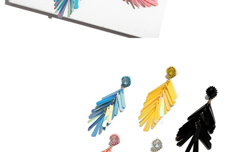 AYAYOO Long Tassel Earrings Yellow Bohemian Crystal Korea Fashion Earrings For Women 2018 Statement Drop Earings Girls Jewelry (2)