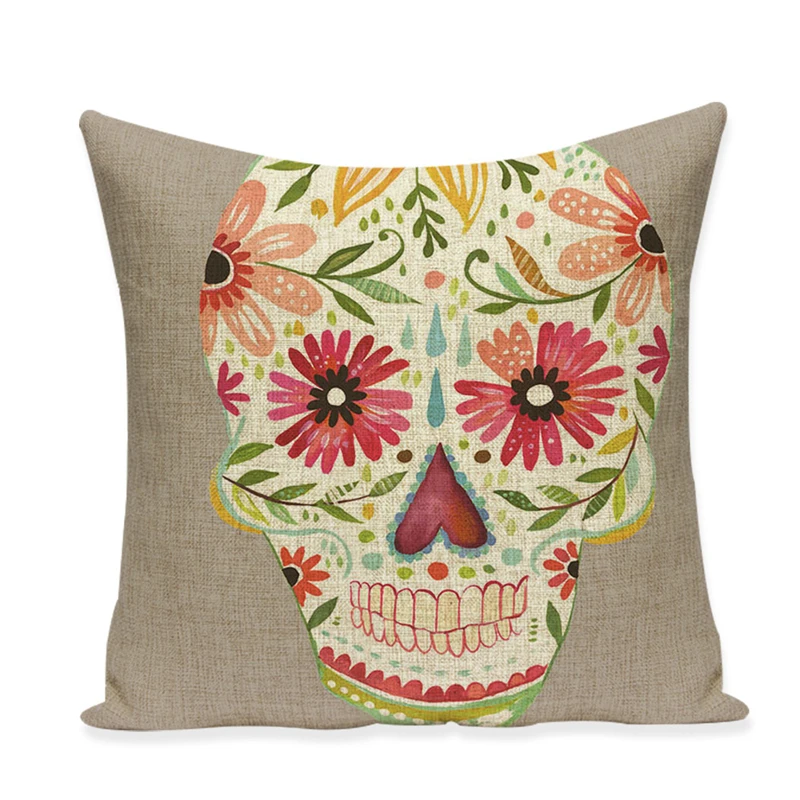 Квадратный льняной Хлопковый чехол с рисунком черепа|cushion pillow case cover|pillow coverpillows |