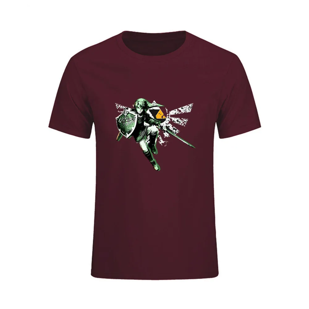 

Brand Male t shirt Short Sleeve Legend of Zelda Triforce t-shirt Casual Hip Hop tshirt Cotton game club real madrid tee shirts