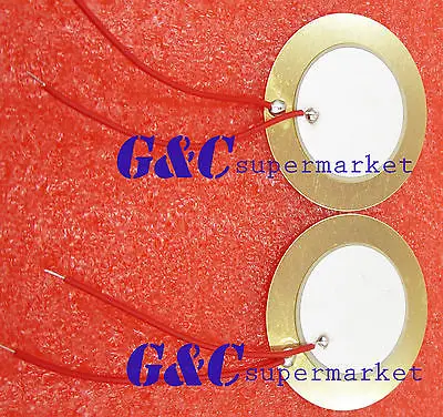 20PCS 35mm Piezo Elements buzzer Sounder Sensor Trigger Drum Disc+ wire copper