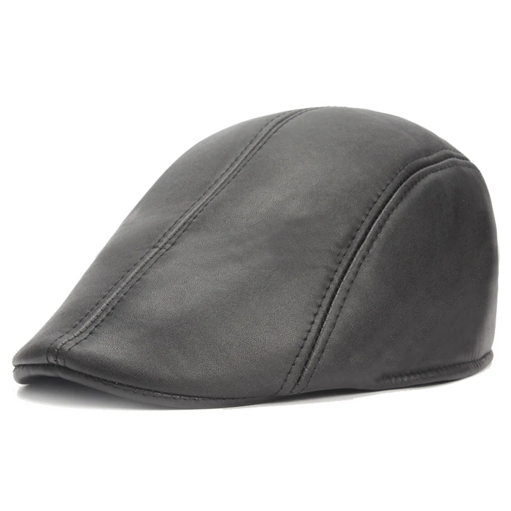 Мужская искусственная кожа Newsboy Gatsby плюща шляпа Гольф вождения берет таксиста плоская кепка HATCS0519