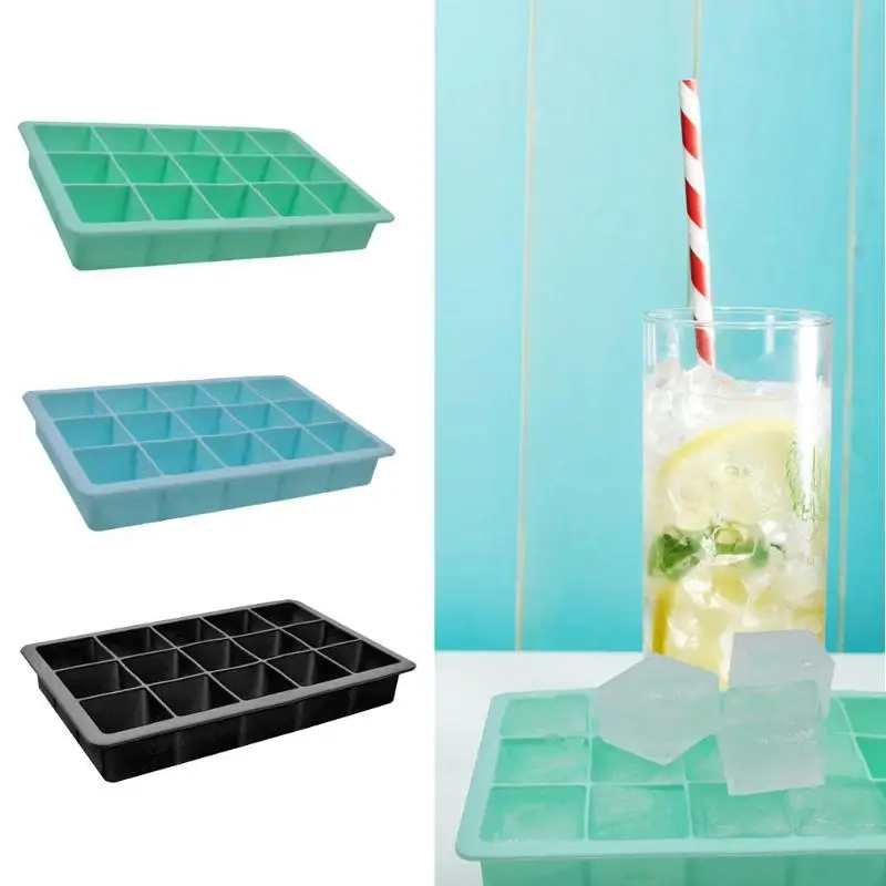 15 сеток силиконовый кубик льда DIY льда торт формы квадратный лоток для льда с крышкой