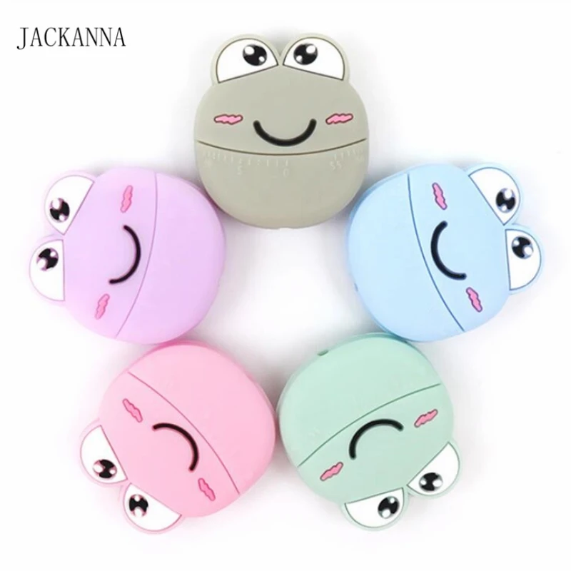 

5PCS Small Frog Beads Baby Teether Pendents Silicone Bead Baby Teethers Bijtring Toys Baby Shower Gift DIY Teething Accessories