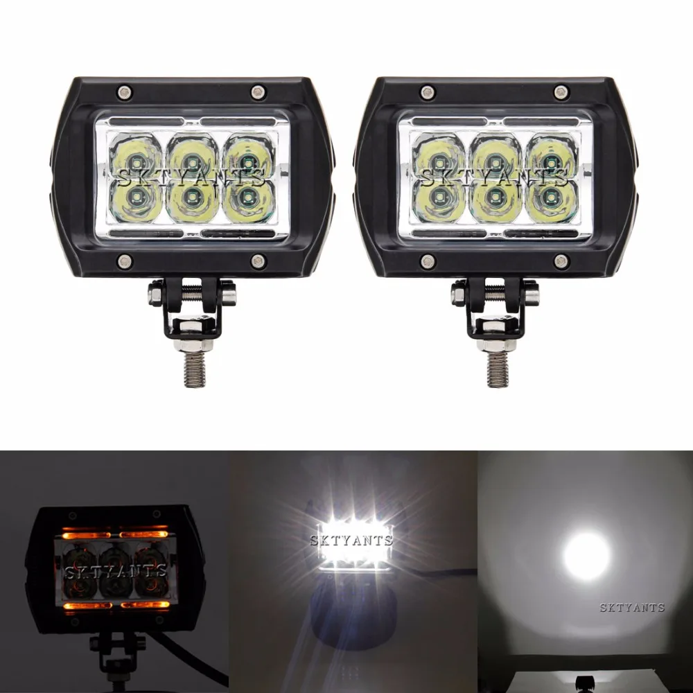 

18W LED Work Light Yellow Universal Motorcycle Off Road Auxiliary Spot Lamp Driving Fog Light for Car Truck